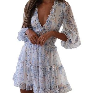 Happy Sailed Long Sleeve Backless Swing Mini Dress